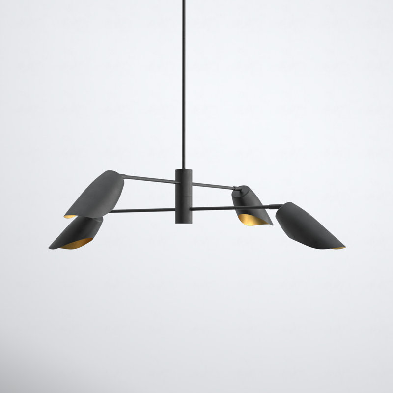Bondy 6-Light Chandelier, Black, 8.75"H x 39.25"W x 39.25"D