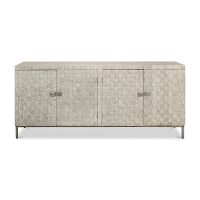 Buffet en bois massif de manguier de 79 po de largeur Cubist