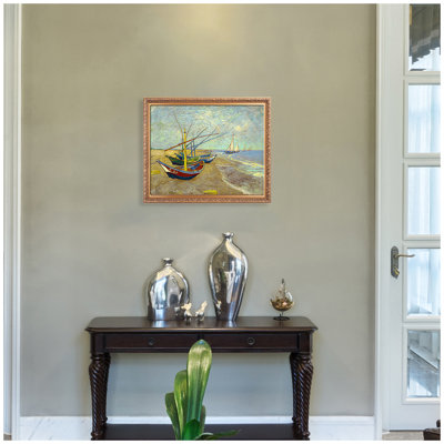 «Boat at Saintes Maire» par Vincent Van Gogh, reproduction d'art classique du monde encadrée, art mural pour la décoration intérieure