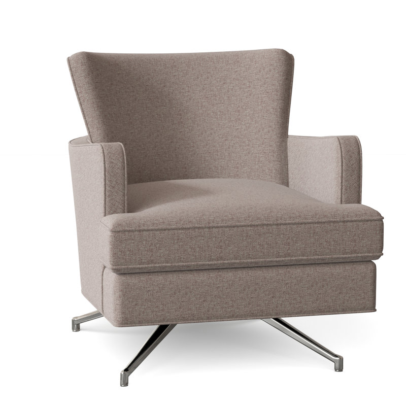 Kyle Swivel Armchair, Nickel, 7609 Cream