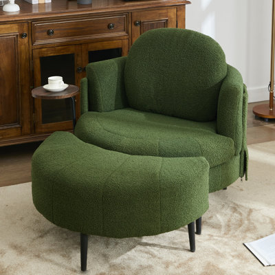 Le fauteuil simple moderne de 42,5 po, avec repose-pieds mobile et ergonomique, offre un support optimal, un repose-pieds en mousse à haute densité pour des moments de détente