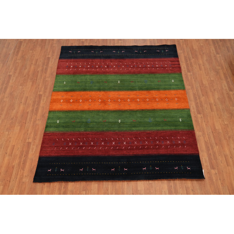 Striped Gabbeh Oriental Area Rug 8x10