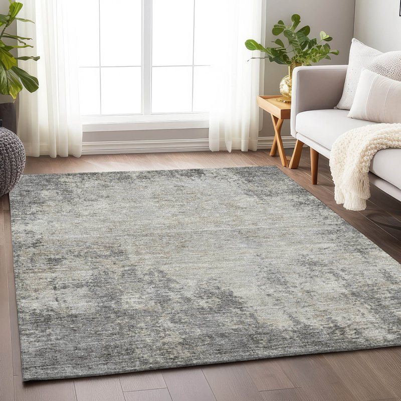 Premium Machine Washable Prisco Gray Rug, Rectangle 8' x 10'