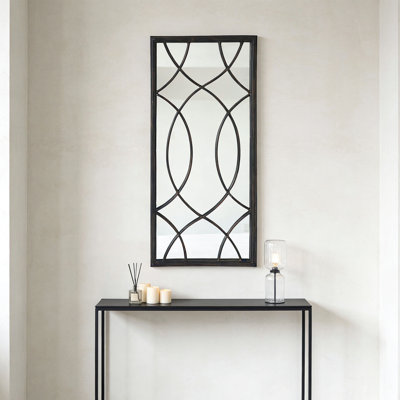 Windowpane Accent Wall Mirror with Metal Framed,27.75" H