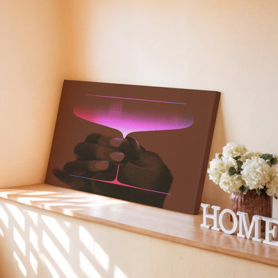 Reproduction d'art moderne sur toile en verre à vin rose abstrait moderne pour le salon, la chambre à coucher, le bureau, le couloir, le vestibule, le mur de la galerie et la décoration moderne