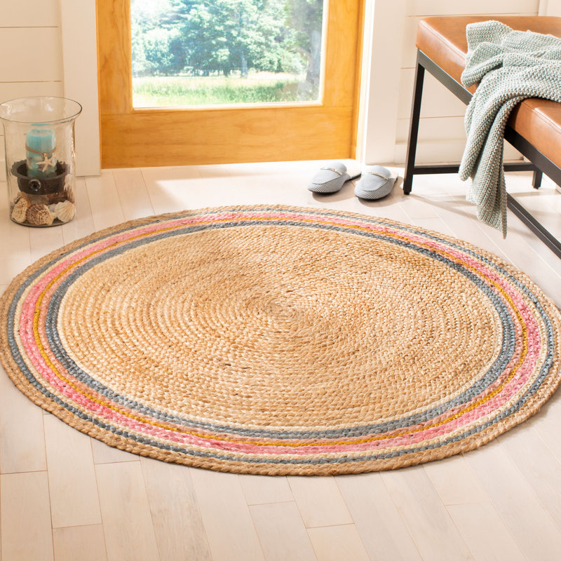 Winon Natural Fiber Hand Woven Jute Rug, Round 7'