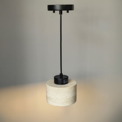 6" 1-Light Kitchen Island Pendant Light Yellow Travertine Column