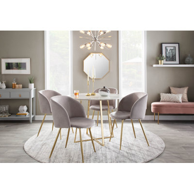 Whitacre Round Faux Marble Dining Table