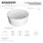 Kingston Brass Arcticstone 51-Inch Solid Surface Round Double Ended Freestanding Tub with Drain