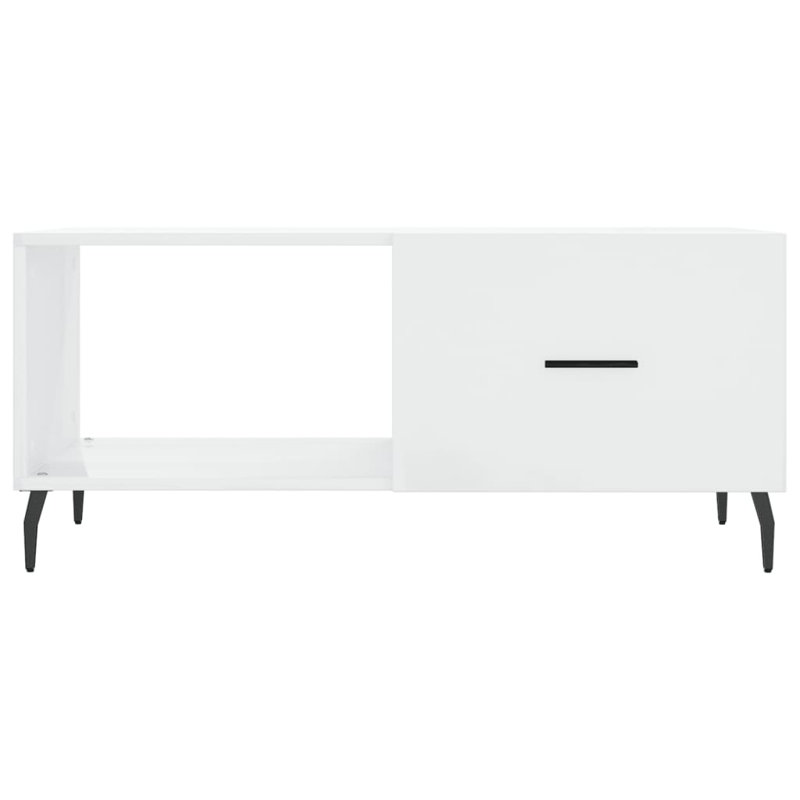 Ausonio Four Leg Coffee Table with Storage, High Gloss White
