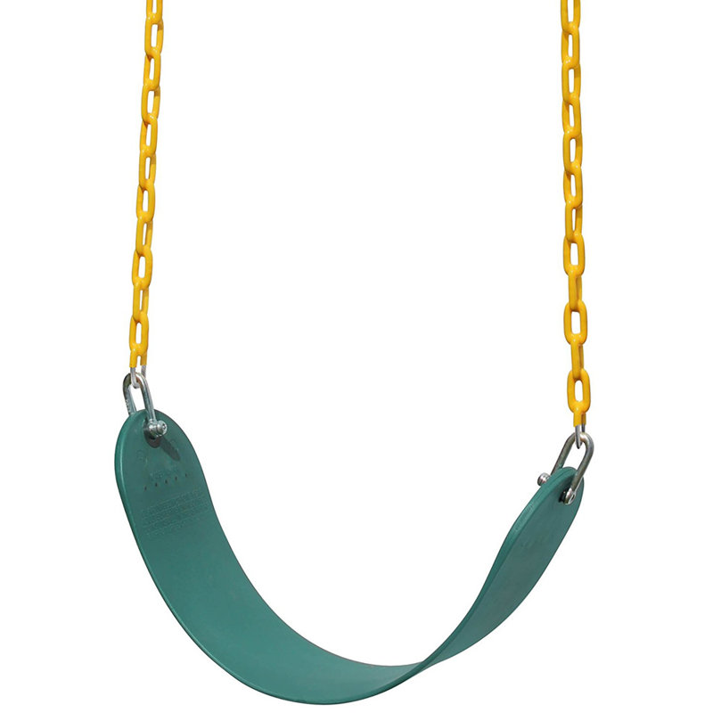 Balançoire en plastique avec chaînes et crochets, Vert