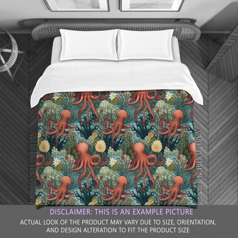 Octopus Animal Blue Bedding, Twin Extra Long Comforter