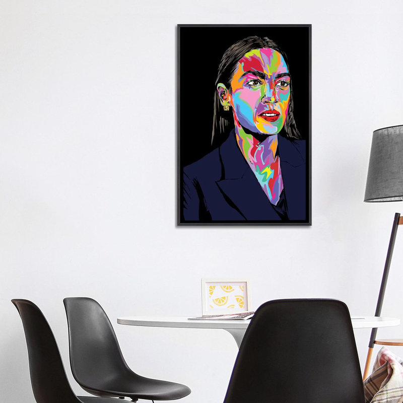 Aoc par Technodrome1 - impression d'art graphique, Aucun mat, H 40 po x l 26 po x P 1,5 po, Toile avec cadre noir patiné