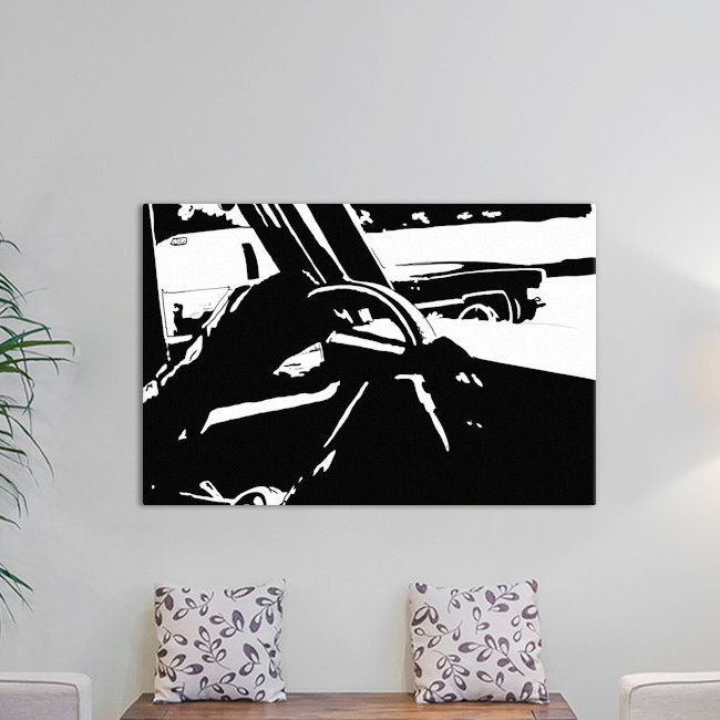 « driving i » par giuseppe cristiano, peinture sur toile tendue, H 26 po x L 40 po x P 1,5 po, Pas de tapis, Toile tendue