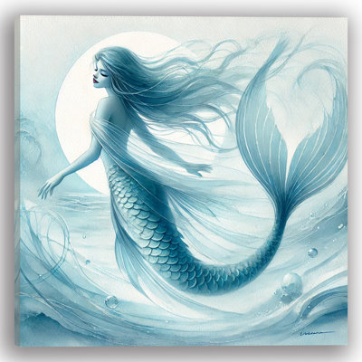 «Moonlit Mermaid», art mural sur toile tendue