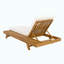 Ensemble de chaises longues, espace disponible sur un côté, bois d'acacia massif avec coussin de détente (crème et triple pli) - version gris foncé assortie disponible-234920617