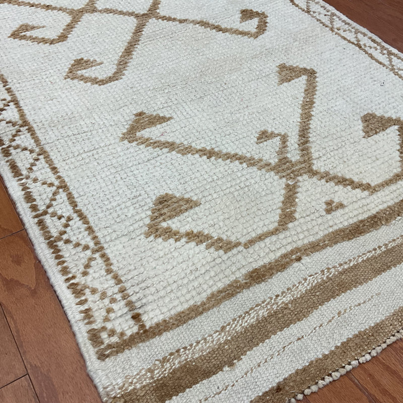  Handmade Turkish Oushak Wool Runner