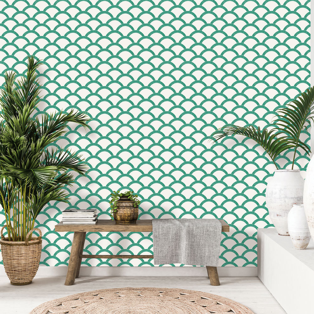 Julietta Self-Adhesive Wallpaper Roll, Emerald Green, 1.75 kg