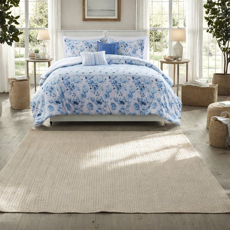 Ensemble de literie à motif floral rétro, édredon en polyester, style maison charmante