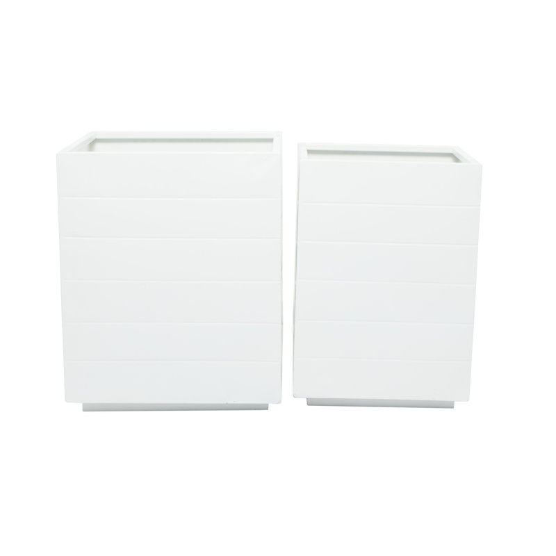 Metal Planter Box, White, 20" H x 17.15" W x 17.25" D