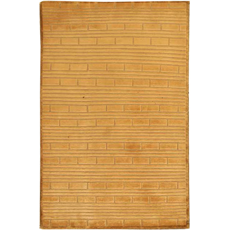Hand-Knotted High-Quality Gold and Cream Area Rug