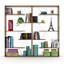 Bibliothèque moderne en bois de noyer à 6 tablettes, pour l'ameublement industriel et de bureau-128995441