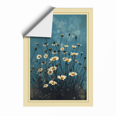 White Daisies Rising Botanical - Framed Print