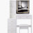37" Middle Size Left Bedside Cabinet Vanity Table + Cushioned Stool Dresser Set, 2 AC+2 USB Socket, Hair Dryer Stand, Large Touch Control LED Sliding Mirror, 3-Color Switch, EPA, GCC, UL Certificate-1773228988