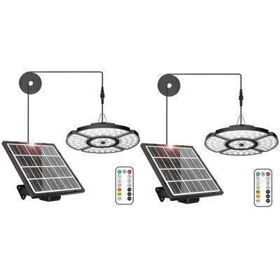 Solar Shed Light Indoor Outdoor With Motion Sensor And Remote Control (2 Pack)