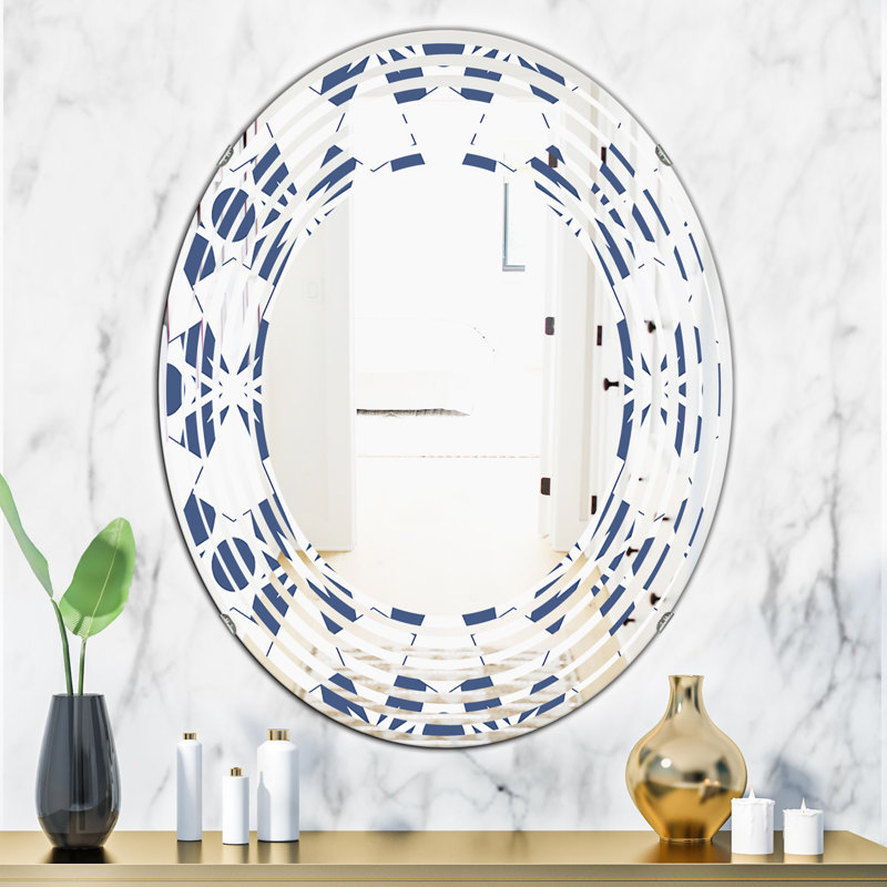 Miroir mural en forme de "wave abstract rétro" , moderne et sans cadre, H 31,5 po x l 23,7 po