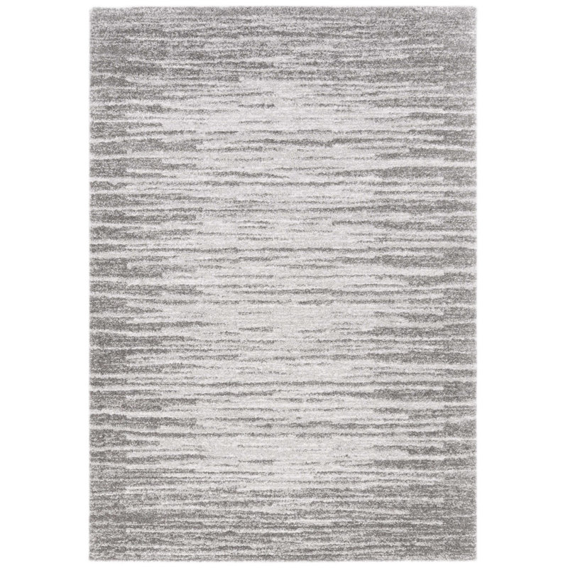 Tapis abstrait gris Lasane, Rectangle 2 pi x 3 pi 7 po