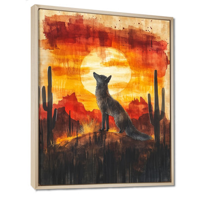 Coyote Wall Art, Desert Wildlife Canvas, Desert Coyote Spirit