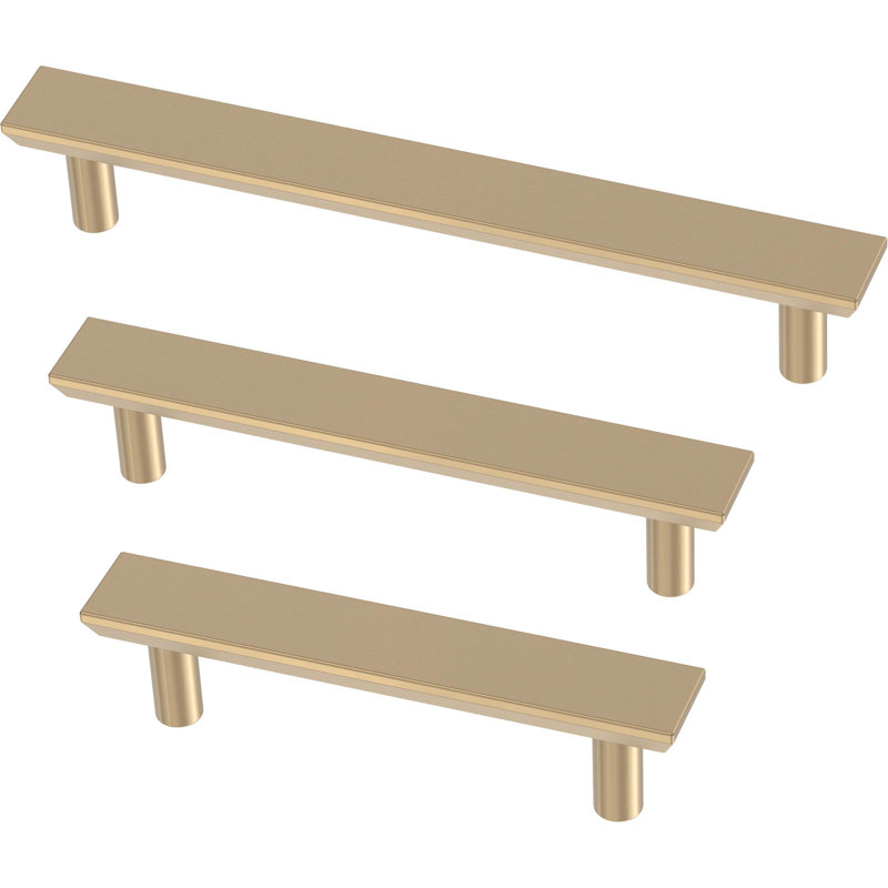 Brushed Bronze Chamfered Bar Pull Handle Set of 10