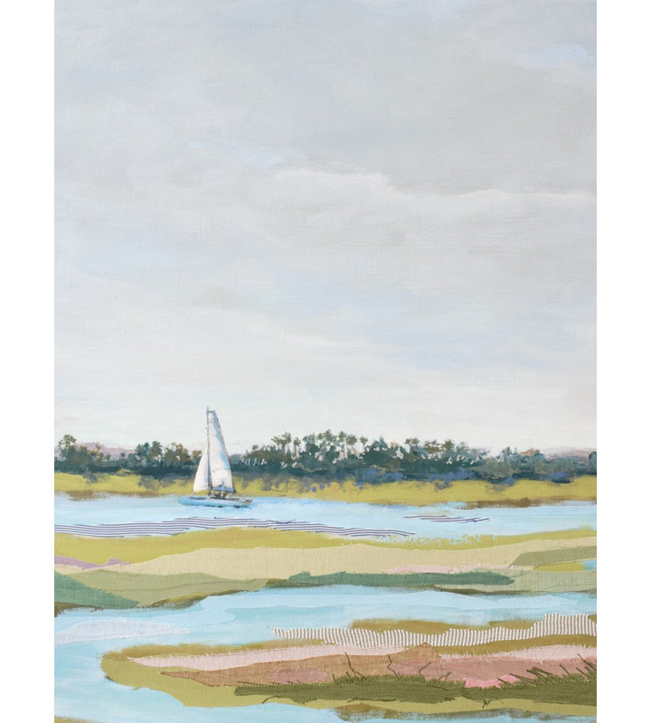Floating On Folly River Print by Karin Olah, Wrapped Canvas, 40" H x 30" W x 1.5" D, No Mat