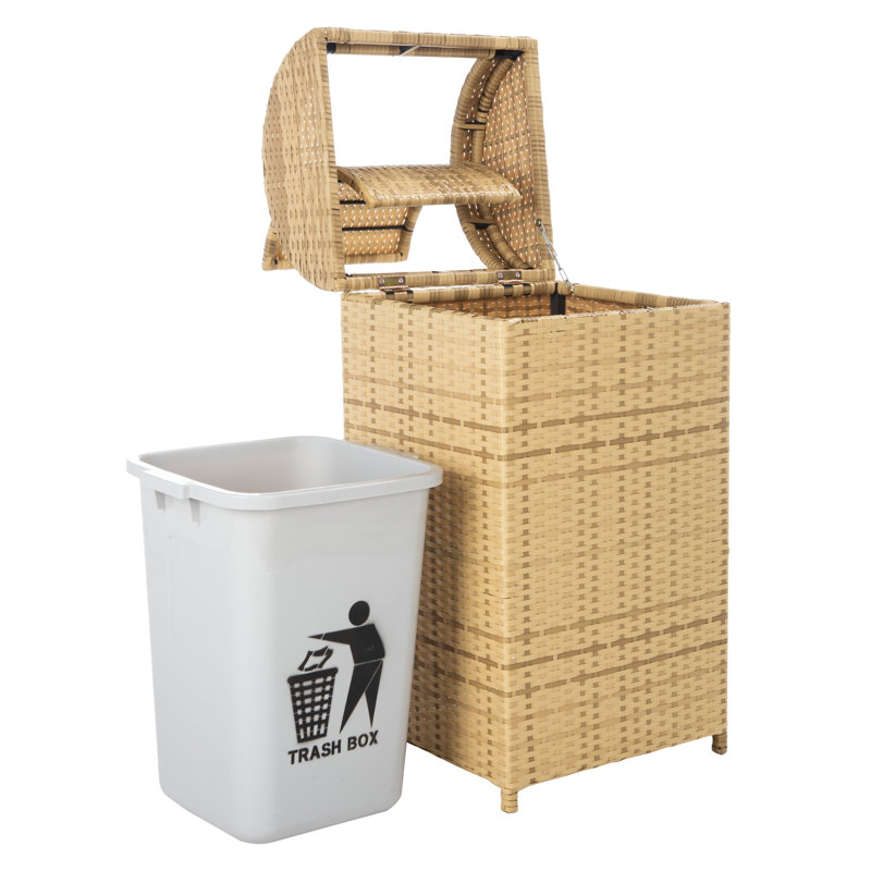 Poubelle à battant 25 gallons Toby, Naturel