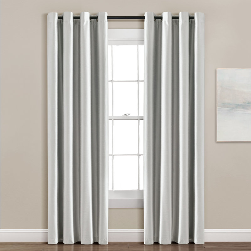 Panneau de rideau simple de couleur unie avec œillets , L 52 po x L 95 po, Gris foncé