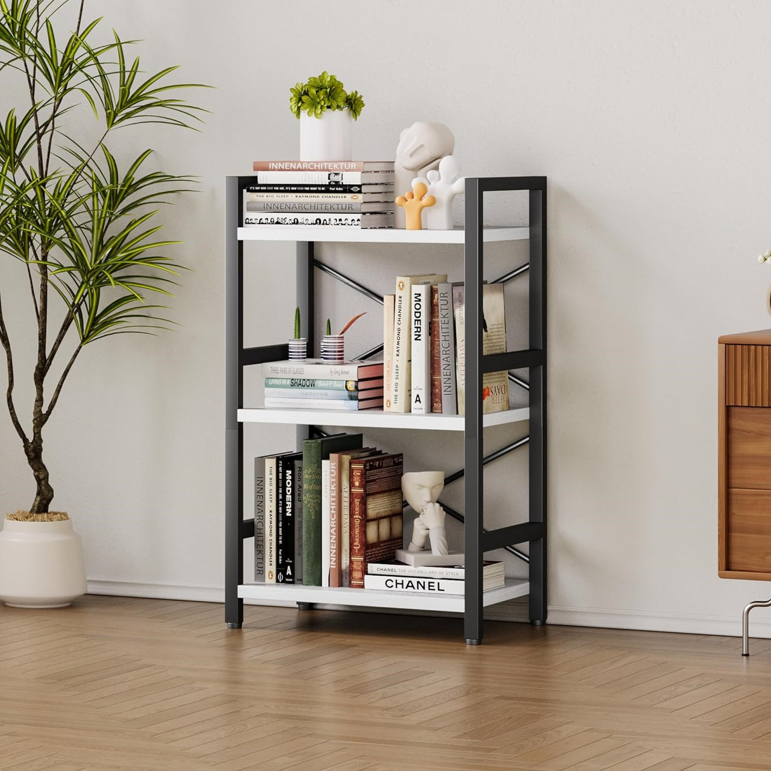 Small discount industrial bookcase