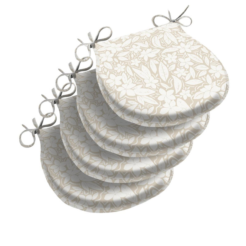 Blossom Chair Pad Cushion, Beige Floral