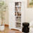 Tall And Wide Storage Cabinet With Doors For Bathroom/Office, Three Drawers, Black-3106404