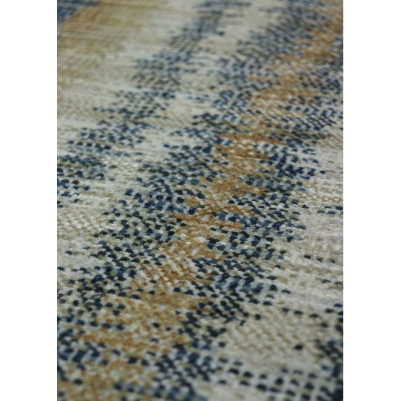 Striped Area Rug in Navy/Copper/GrayIvory, Rectangle 8' x 10'