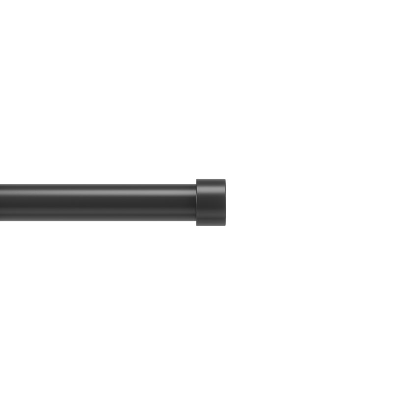 CAPPA Single Steel Curtian Rod, 66" - 120", Black