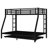 Black Metal Twin Over Full Bunk Bed With Trundle - Solid Quality, Silent Movement, Space Saving, Guardrail Protection, Simple Assembly Storage Benefit, Reinforced Bottom, Convenient Setup-446802935