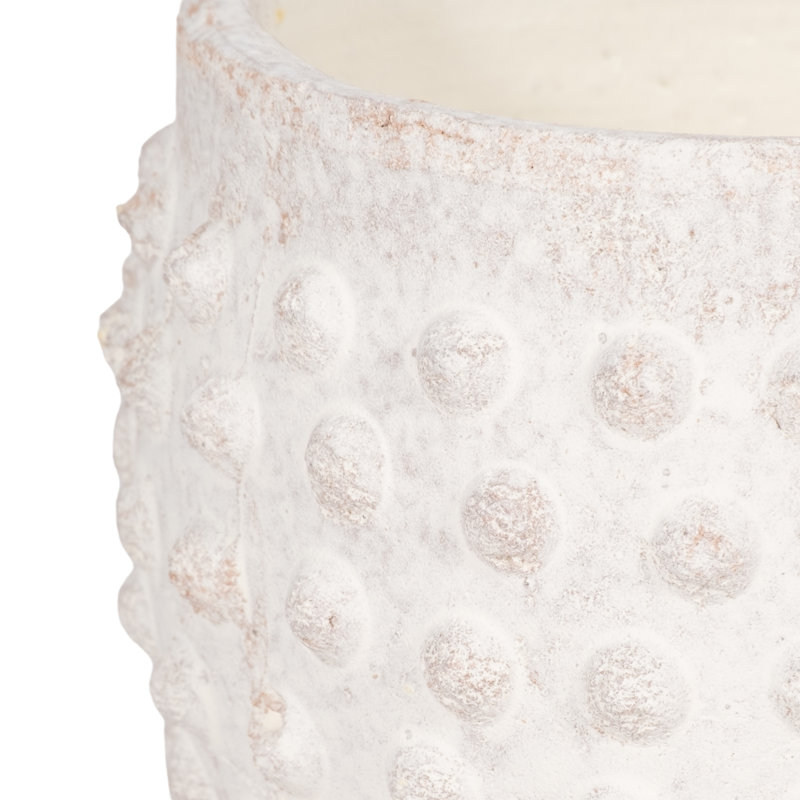 Textured Pottery Terracotta Planter With Raised Dot Design And Rounded Body - Decorative Handcrafted Clay Planter For Indoor Outdoor Display - Artisan Style Pot For Home Garden Decor
