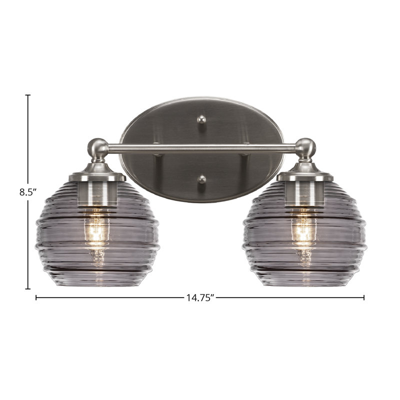 Barre d'éclairage pour salle de bain Aitkens, Nickel brossé, 2