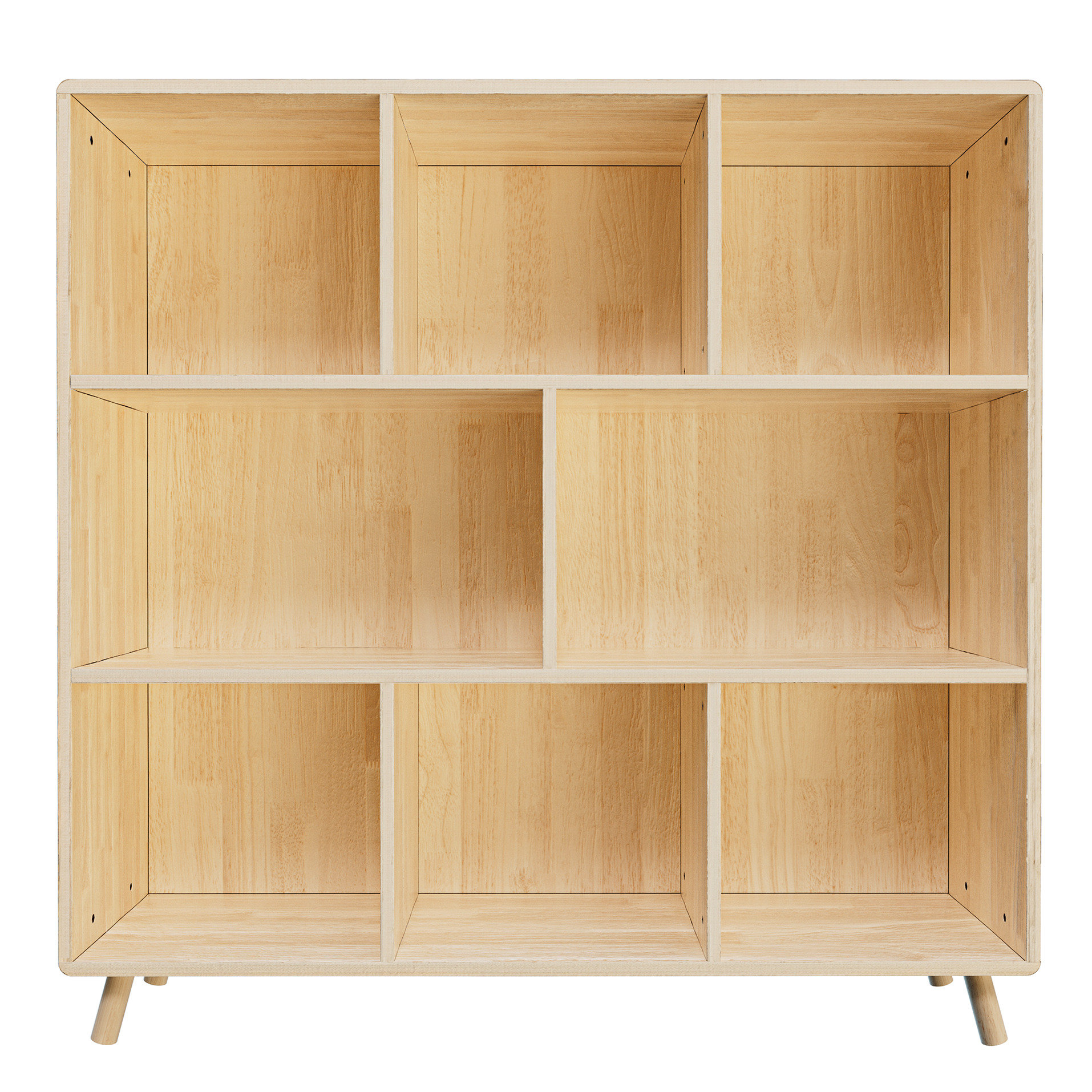 George Oliver Pine Wood, 8 Bookcase, Fixed Shelves, Cross Functionality ...
