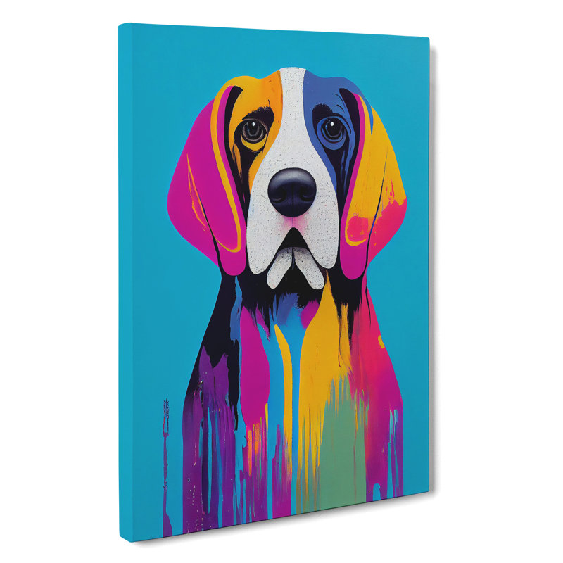 Dripping Paint Dog No.5 Abstract - Wrapped Canvas, 50cm H x 35cm W x 3cm D