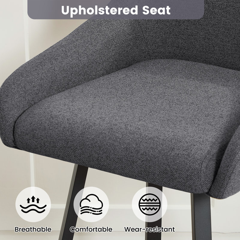 Swivel Counter Stool with Metal Frame, Dark Gray