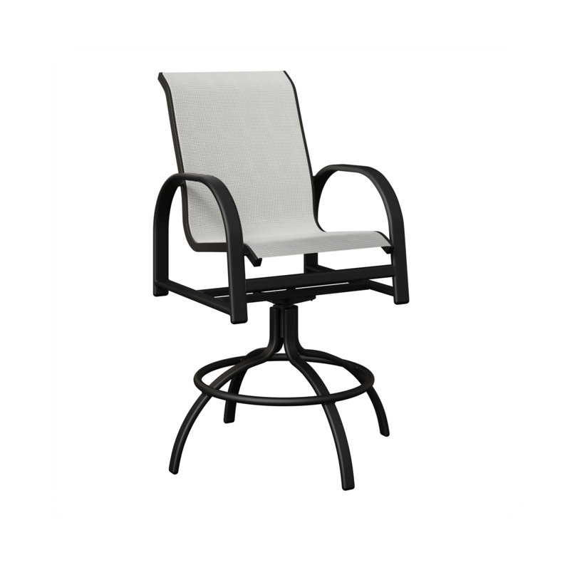 Chaise de bar pivotante en aluminium noir mat Berlin, Noir luxe, Noir mat