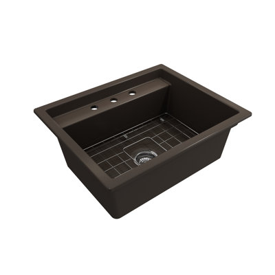 Baveno Uno Dual-Mount With Integrated Workstation Fireclay 27 In. Single Bowl Kitchen Sink With Accessories