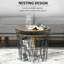 Ensemble de 2 tables de bout, tables gigognes avec rangement, tables d'appoint rondes avec plateau amovible